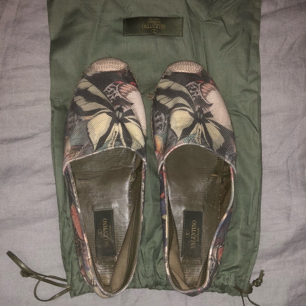 VALENTINO Butterfly Printed Canvas Espadrille